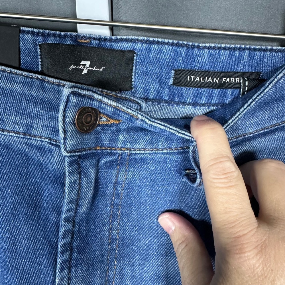 NWT 7 for all mankind Calie Straight Ankle Jeans Nevada Blue 30 Italian Fabric - Picture 3 of 9